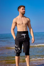 Marina Black Modest Men’s Swim Shorts - S2503-1 Erkek Şort La Vie Bien Marina Black Modest Men’s Swim Shorts - S2503-1