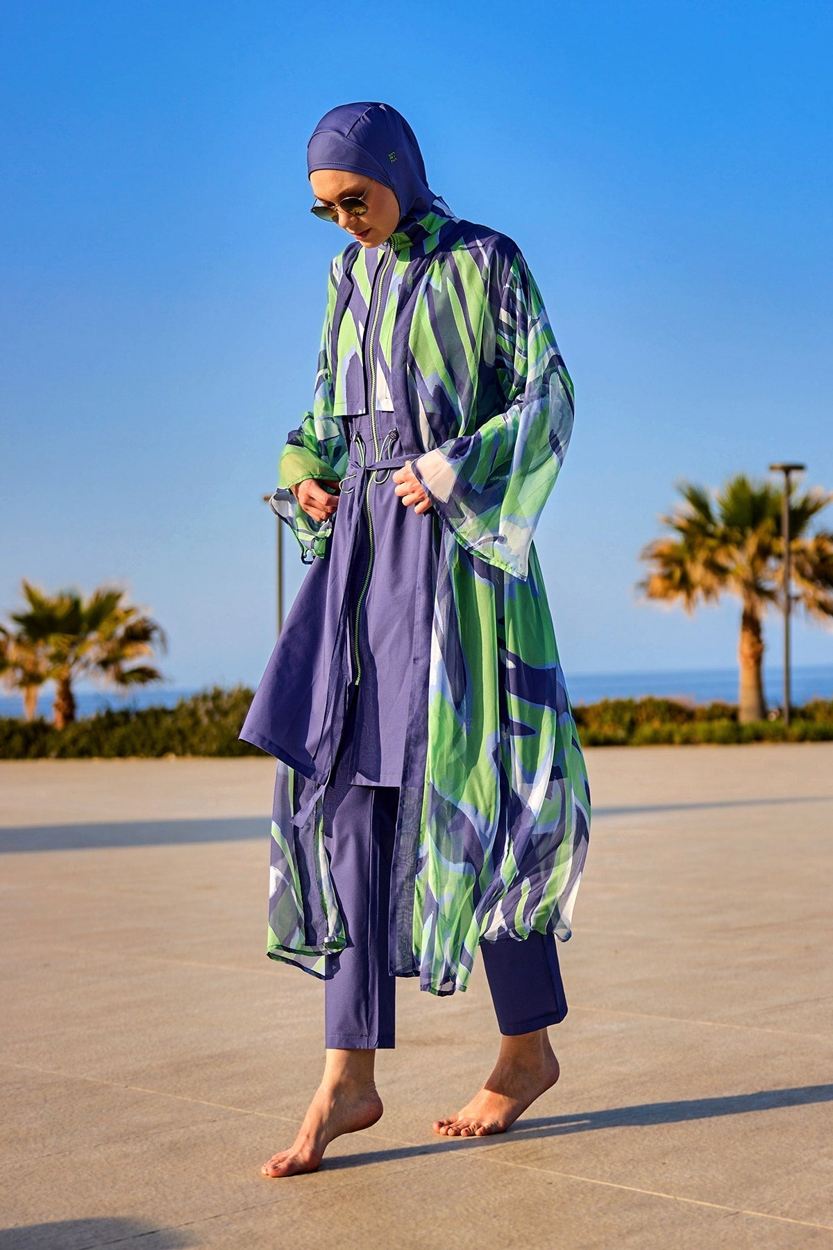 Marina Colorful Patterned Silky Kimono - P2504 Pareo La Vie Bien Marina Colorful Patterned Silky Kimono - P2504