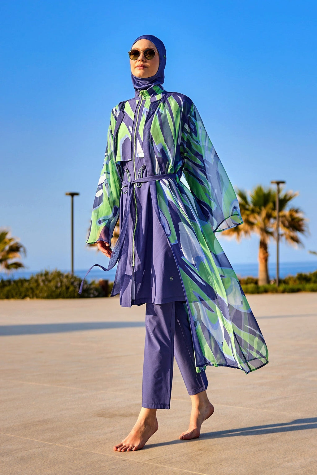 Marina Colorful Patterned Silky Kimono - P2504 Pareo La Vie Bien Marina Colorful Patterned Silky Kimono - P2504