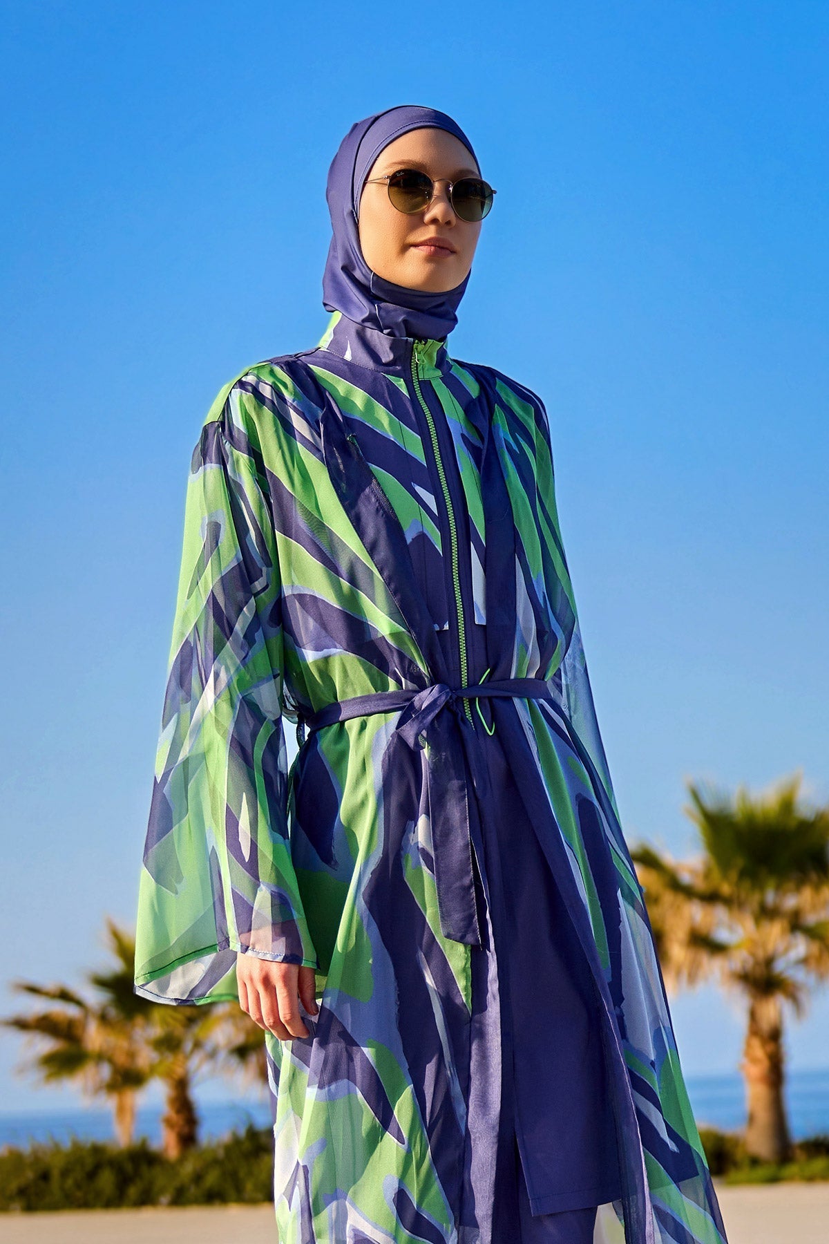 Marina Colorful Patterned Silky Kimono - P2504 Pareo La Vie Bien Marina Colorful Patterned Silky Kimono - P2504