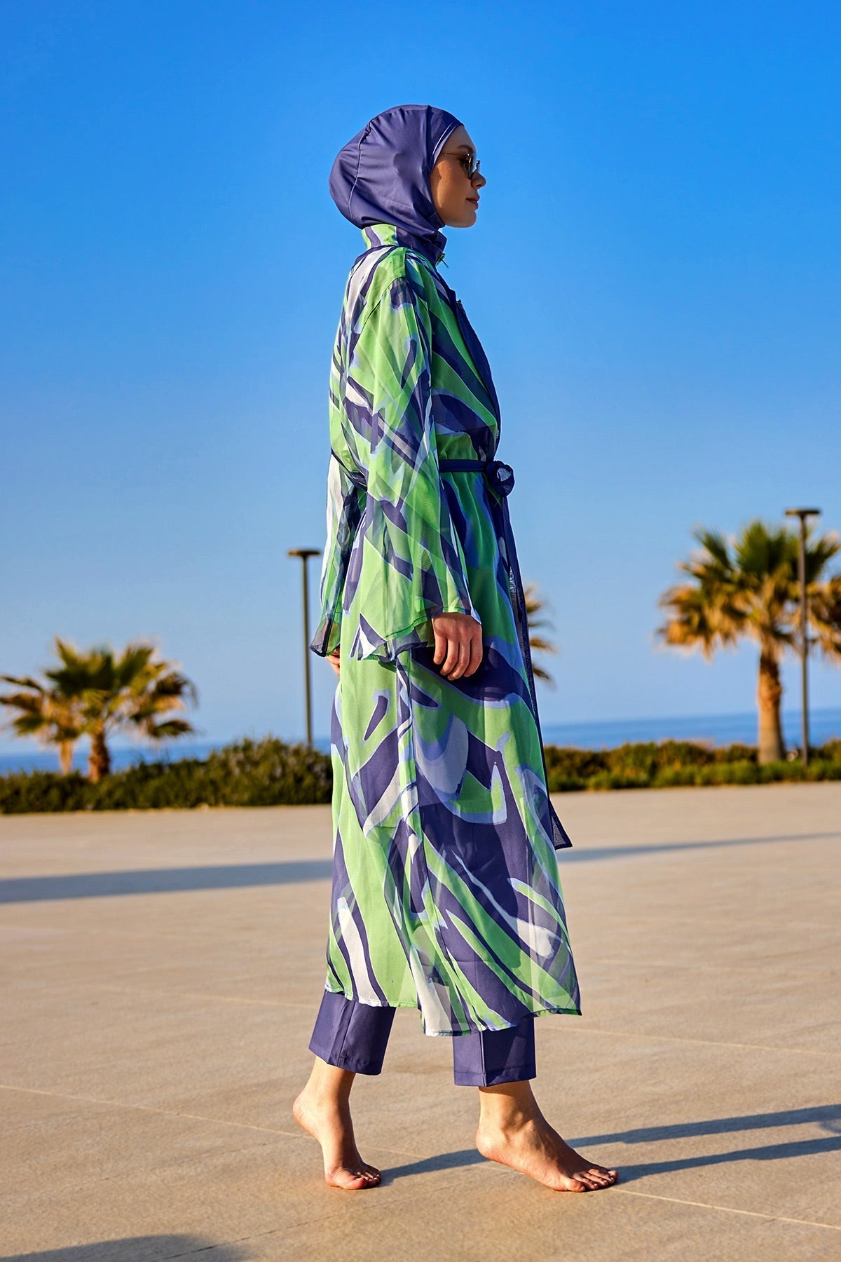 Marina Colorful Patterned Silky Kimono - P2504 Pareo La Vie Bien Marina Colorful Patterned Silky Kimono - P2504