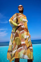Marina Colorful Patterned Silky Pareo - P2513-1 Pareo La Vie Bien Marina Colorful Patterned Silky Pareo - P2513-1