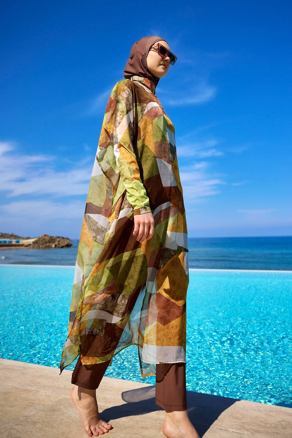 Marina Colorful Patterned Silky Pareo - P2513-1 Pareo La Vie Bien Marina Colorful Patterned Silky Pareo - P2513-1