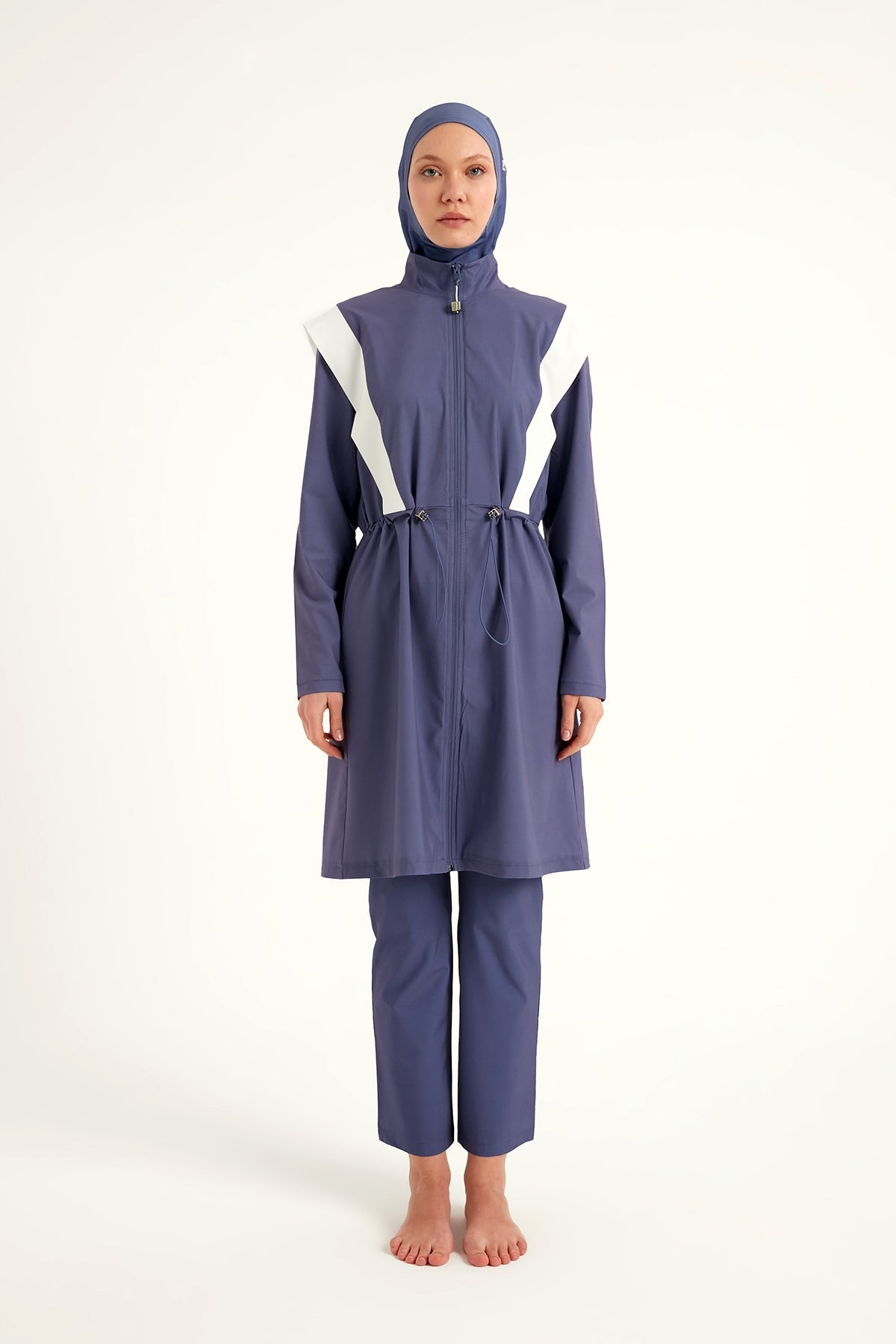 Marina Full Coverage Modest Swimsuit in Indigo - M2526-2 Covered Burkini Swimwear La Vie Bien Marina Full Coverage Modest Swimsuit in Indigo - M2526-2