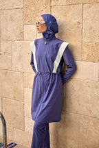 Marina Full Coverage Modest Swimsuit in Indigo - M2526-2 Covered Burkini Swimwear La Vie Bien Marina Full Coverage Modest Swimsuit in Indigo - M2526-2