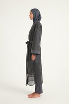 Charcoal Full Length Modest Mesh Kimono – Marina P2501-5