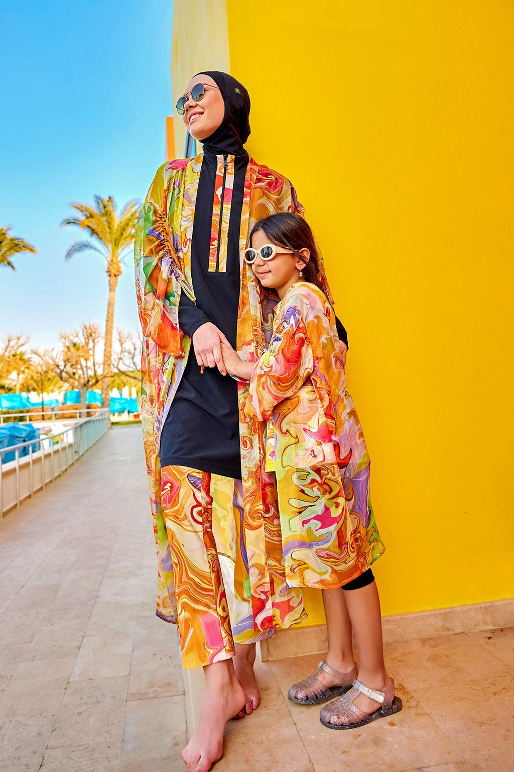 Marina Girls Beach Cover Up Chiffon Kimono Colorful - CP2504 Kız Çocuk Mayo La Vie Bien Marina Girls Beach Cover Up Chiffon Kimono Colorful - CP2504