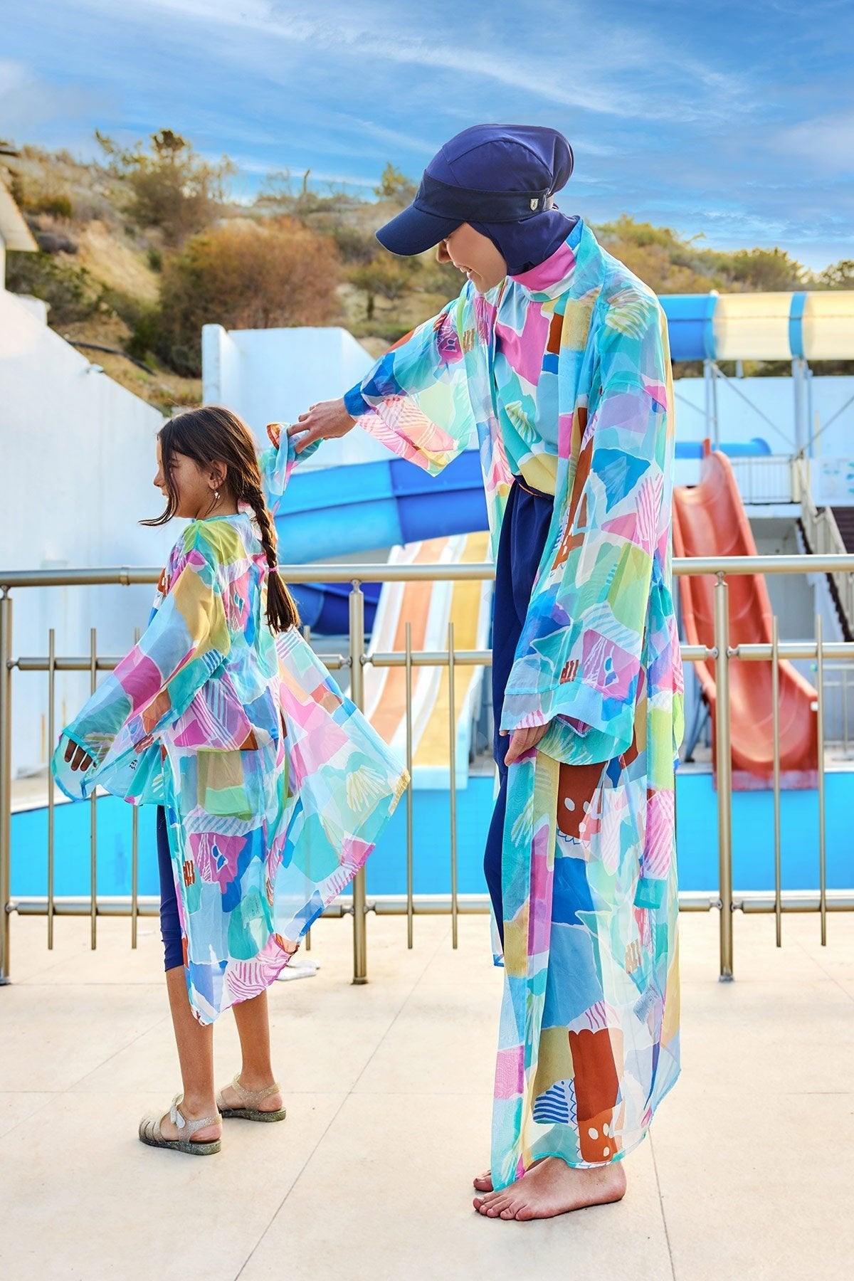 Marina Girls Beach Cover Up Chiffon Kimono Colorful - CP2505 Kız Çocuk Mayo La Vie Bien Marina Girls Beach Cover Up Chiffon Kimono Colorful - CP2505