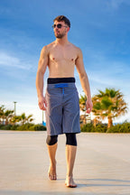 Marina Gray Men's Modest Swim Shorts – S2501-1 Erkek Şort La Vie Bien Marina Gray Men's Modest Swim Shorts – S2501-1
