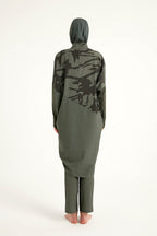Khaki Full Coverage Modest Swimwear Burkini Set M2516
