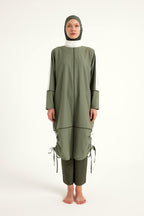 Khaki Modest Full Coverage Swimsuit – Islamic Burkini Set | M2521-1
