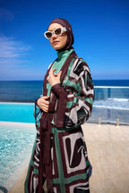 Silky Full Coverage Modest Kimono – Marina P2510 Brown