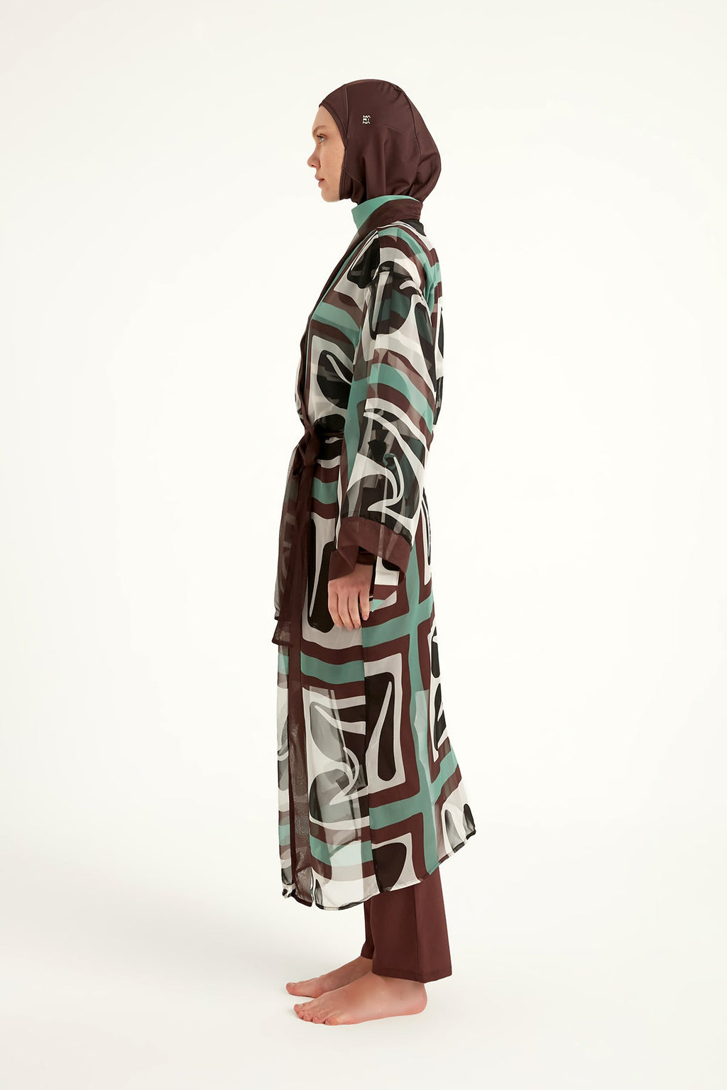 Silky Full Coverage Modest Kimono – Marina P2510 Brown