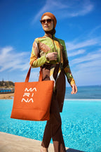 Brown Full Coverage Modest Swimwear Burkini Set M2530-1