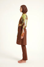Brown Full Coverage Modest Swimwear Burkini Set M2530-1