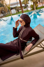 Marina Brown Full Coverage Modest Swimwear Burkini Set M2533