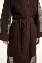 Brown Modest Full Coverage Mesh Kimono – Marina P2501-4
