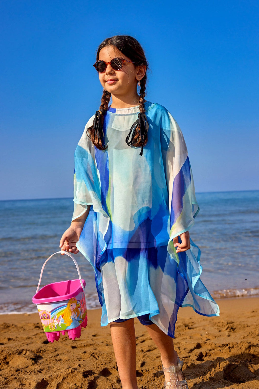 Marina Girls Beach Cover Up Chiffon Kimono Colorful - CP2501