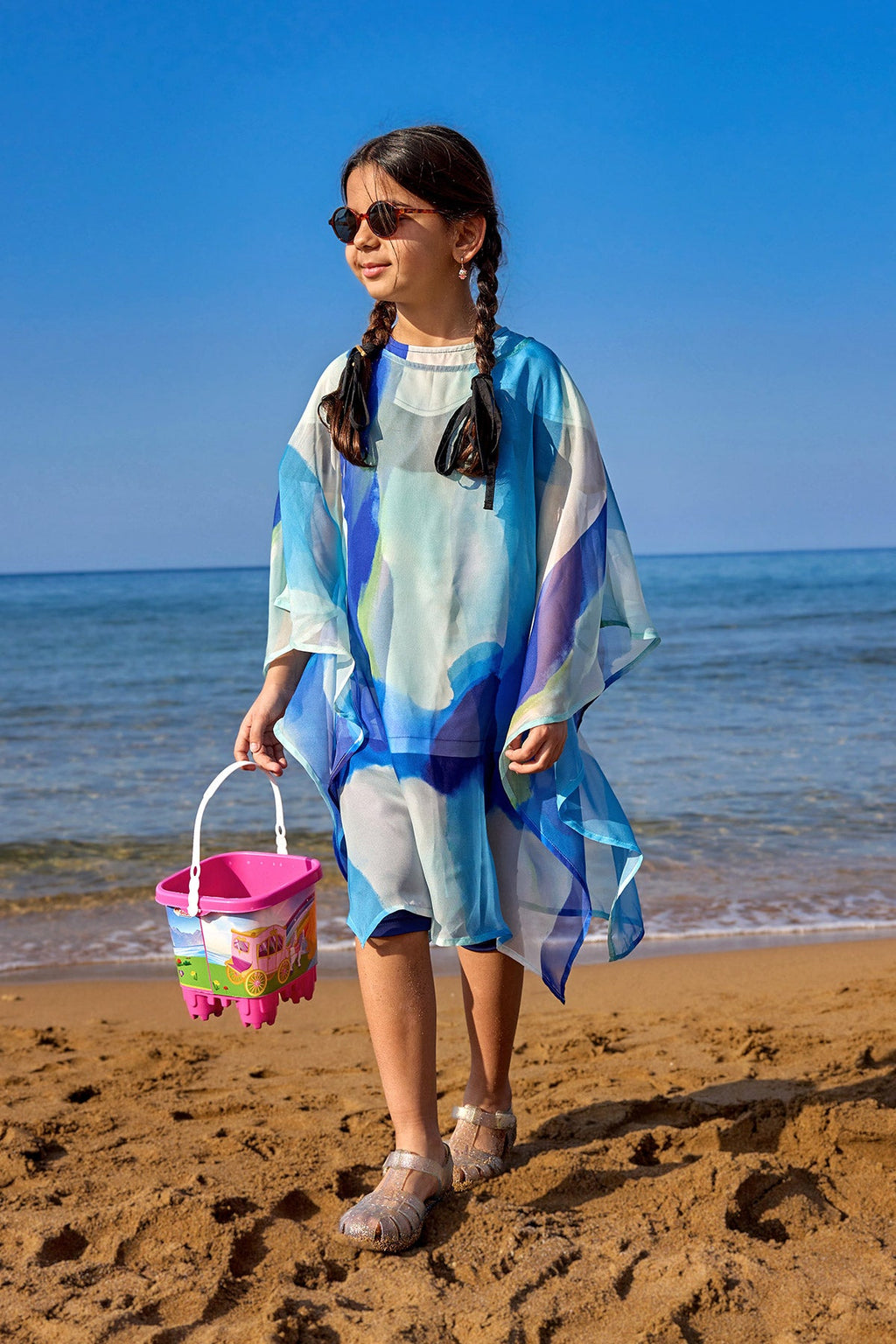 Marina Girls Beach Cover Up Chiffon Kimono Colorful - CP2501