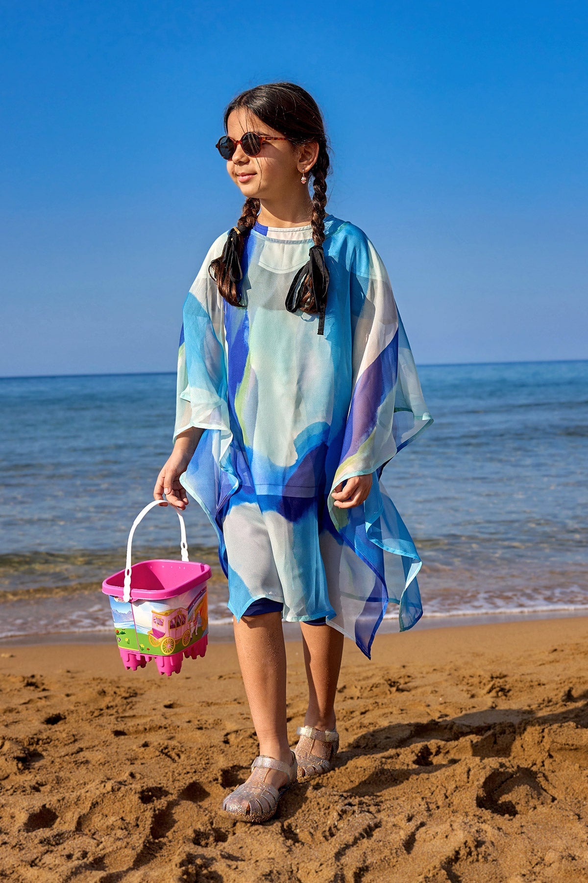 Marina Girls Beach Cover Up Chiffon Kimono Colorful - CP2501