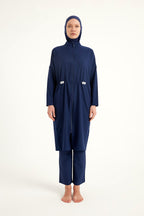 Navy Full Coverage Modest Swimwear Burkini Set M2507-2