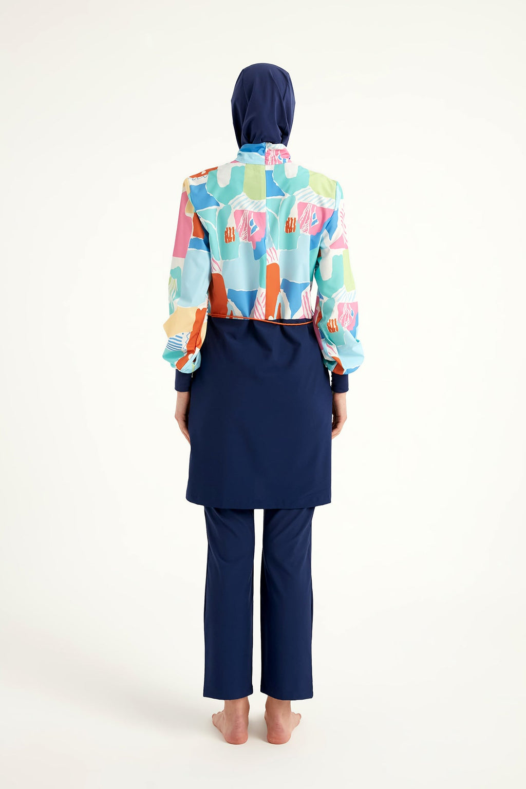Navy Blue Full Coverage Islamic Swimwear Burkini Set M2511