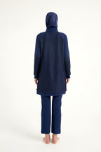 Navy Full Coverage Modest Swimwear Burkini Set M2534-2