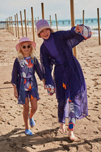Marina Lycra Modest Swimwear for Girls - Colorful/Navy Blue - K2407 Kız Çocuk Mayo La Vie Bien Marina Lycra Modest Swimwear for Girls - Colorful/Navy Blue - K2407
