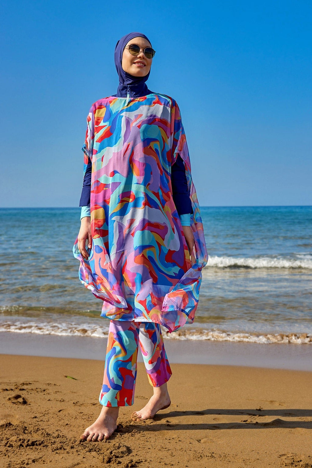 Marina Multicolor Printed Oversize Pareo - P2505 Pareo La Vie Bien Marina Multicolor Printed Oversize Pareo - P2505