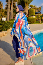 Marina Multicolor Silk-Touch Kimono - P2508 Pareo La Vie Bien Marina Multicolor Silk-Touch Kimono - P2508