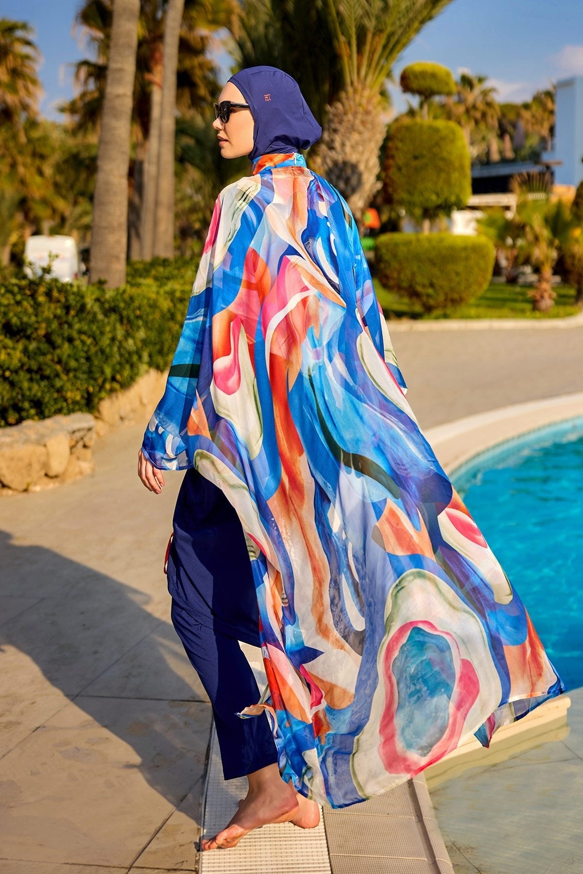 Marina Multicolor Silk-Touch Kimono - P2508 Pareo La Vie Bien Marina Multicolor Silk-Touch Kimono - P2508