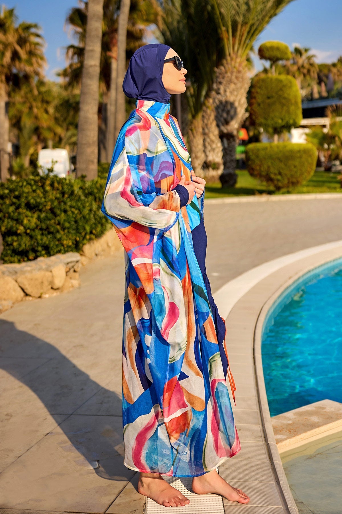 Marina Multicolor Silk-Touch Kimono - P2508 Pareo La Vie Bien Marina Multicolor Silk-Touch Kimono - P2508