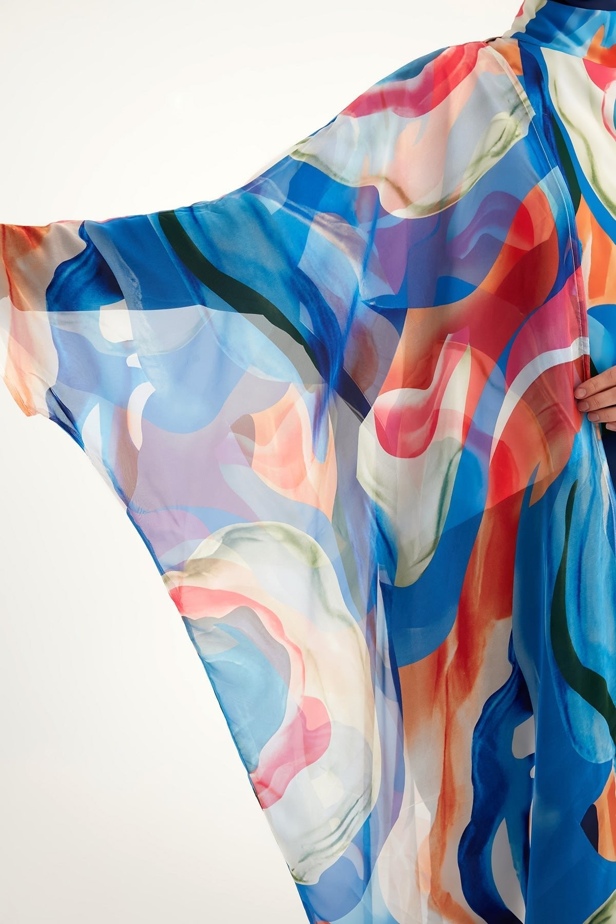 Marina Multicolor Silk-Touch Kimono - P2508 Pareo La Vie Bien Marina Multicolor Silk-Touch Kimono - P2508