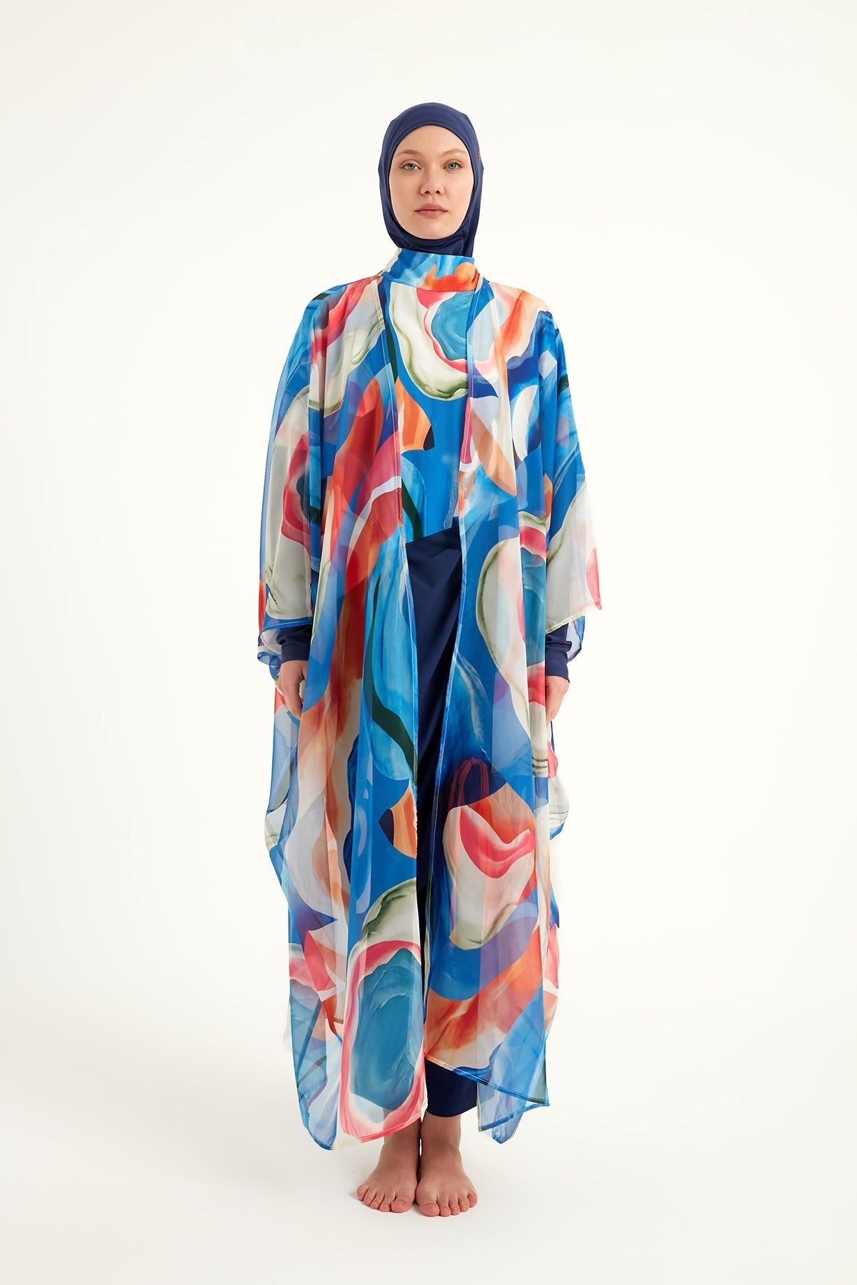 Marina Multicolor Silk-Touch Kimono - P2508 Pareo La Vie Bien Marina Multicolor Silk-Touch Kimono - P2508
