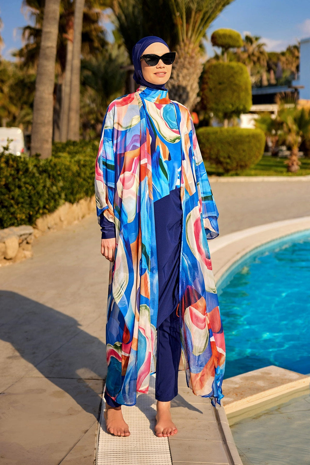 Marina Multicolor Silk-Touch Kimono - P2508 Pareo La Vie Bien Marina Multicolor Silk-Touch Kimono - P2508