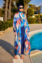 Marina Multicolor Silk-Touch Kimono - P2508 Pareo La Vie Bien Marina Multicolor Silk-Touch Kimono - P2508
