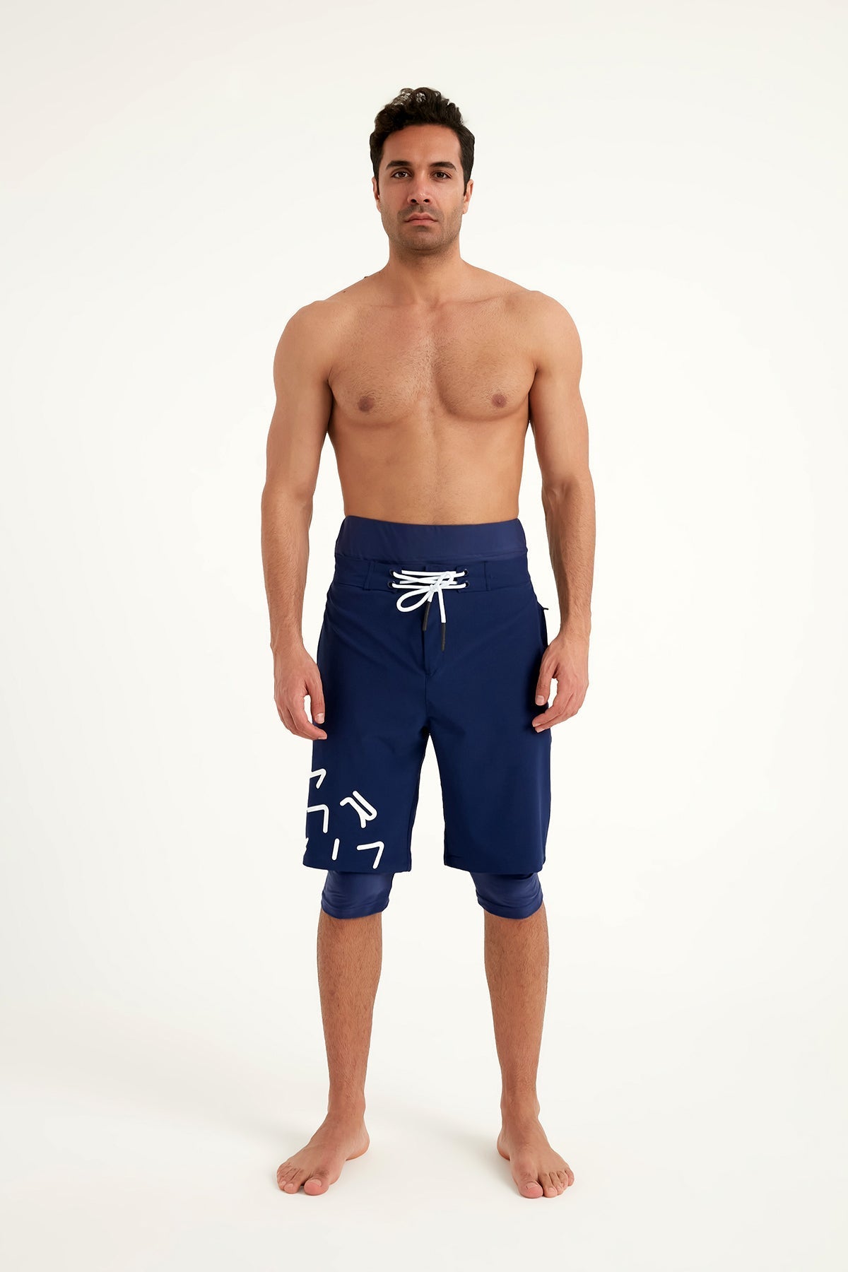 Marina Navy Blue Modest Men’s Swim Shorts - S2503-2 Erkek Şort La Vie Bien Marina Navy Blue Modest Men’s Swim Shorts - S2503-2