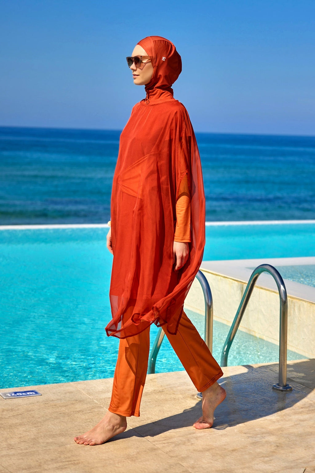 Marina Orange Silky Pareo – P2516-2 Pareo La Vie Bien Marina Orange Silky Pareo – P2516-2
