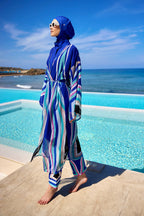 Silky Modest Swim Kimono – Lightweight Full Coverage Beach Cover P2503-2