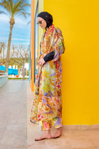 Silky Modest Full Coverage Kimono – Lightweight Elegant Beach Cover P2512