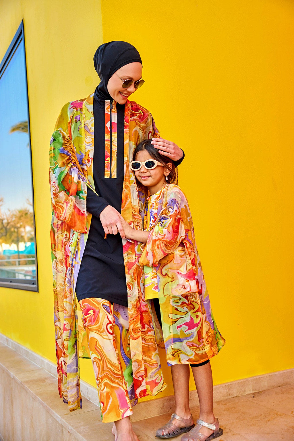 Silky Modest Full Coverage Kimono – Lightweight Elegant Beach Cover P2512