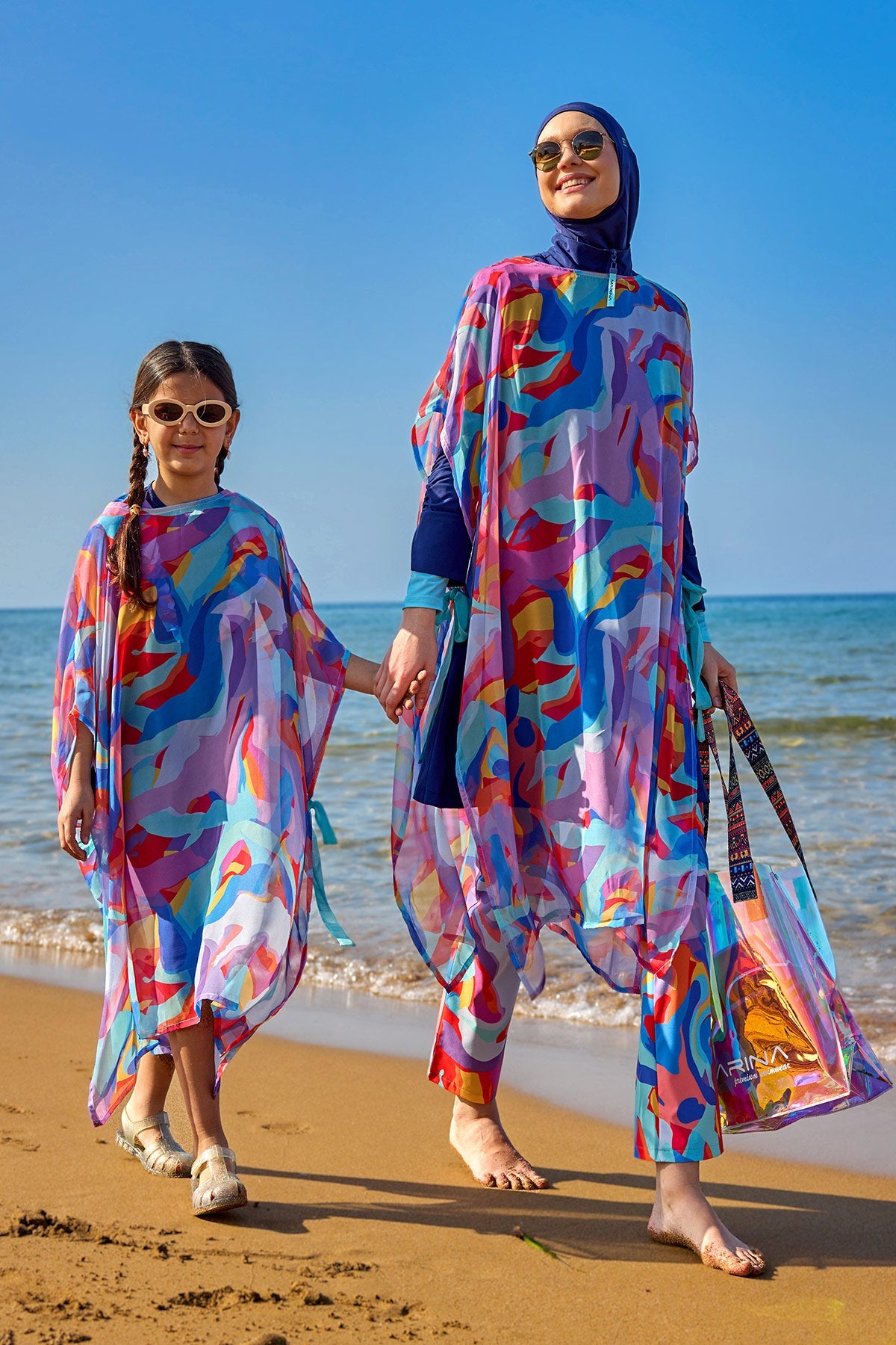Marina Girls Beach Cover Up Chiffon Kimono Colorful - CP2502