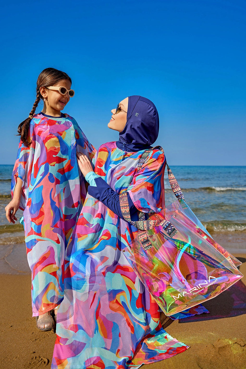 Marina Girls Beach Cover Up Chiffon Kimono Colorful - CP2502