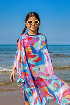 Marina Girls Beach Cover Up Chiffon Kimono Colorful - CP2502