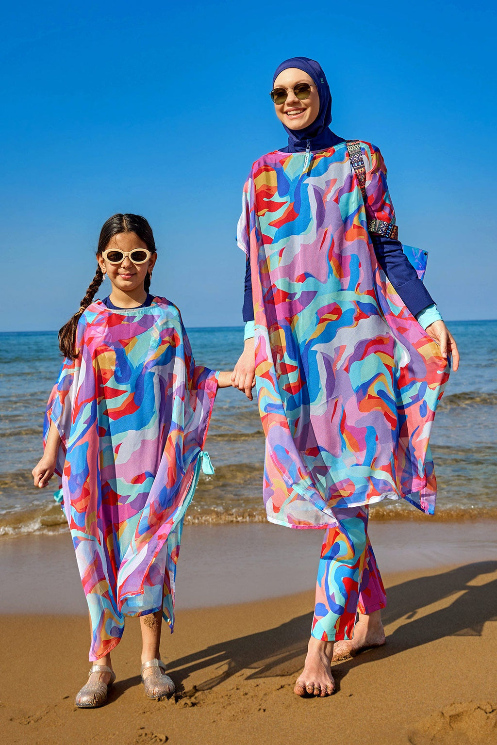 Marina Girls Beach Cover Up Chiffon Kimono Colorful - CP2502