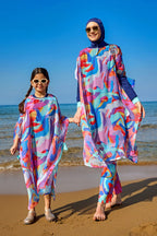 Marina Girls Beach Cover Up Chiffon Kimono Colorful - CP2502