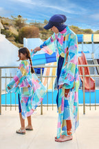 Marina Girls Beach Cover Up Chiffon Kimono Colorful - CP2505