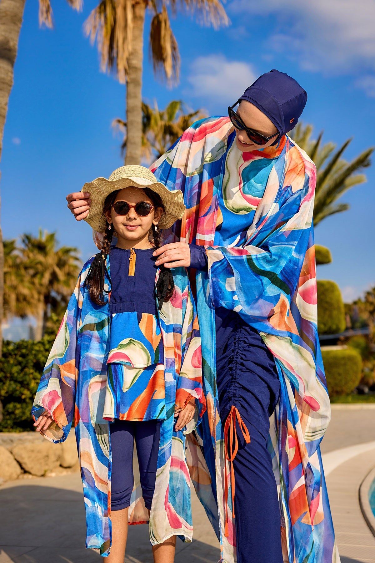 Marina Girls Beach Cover Up Chiffon Kimono Colorful - CP2506