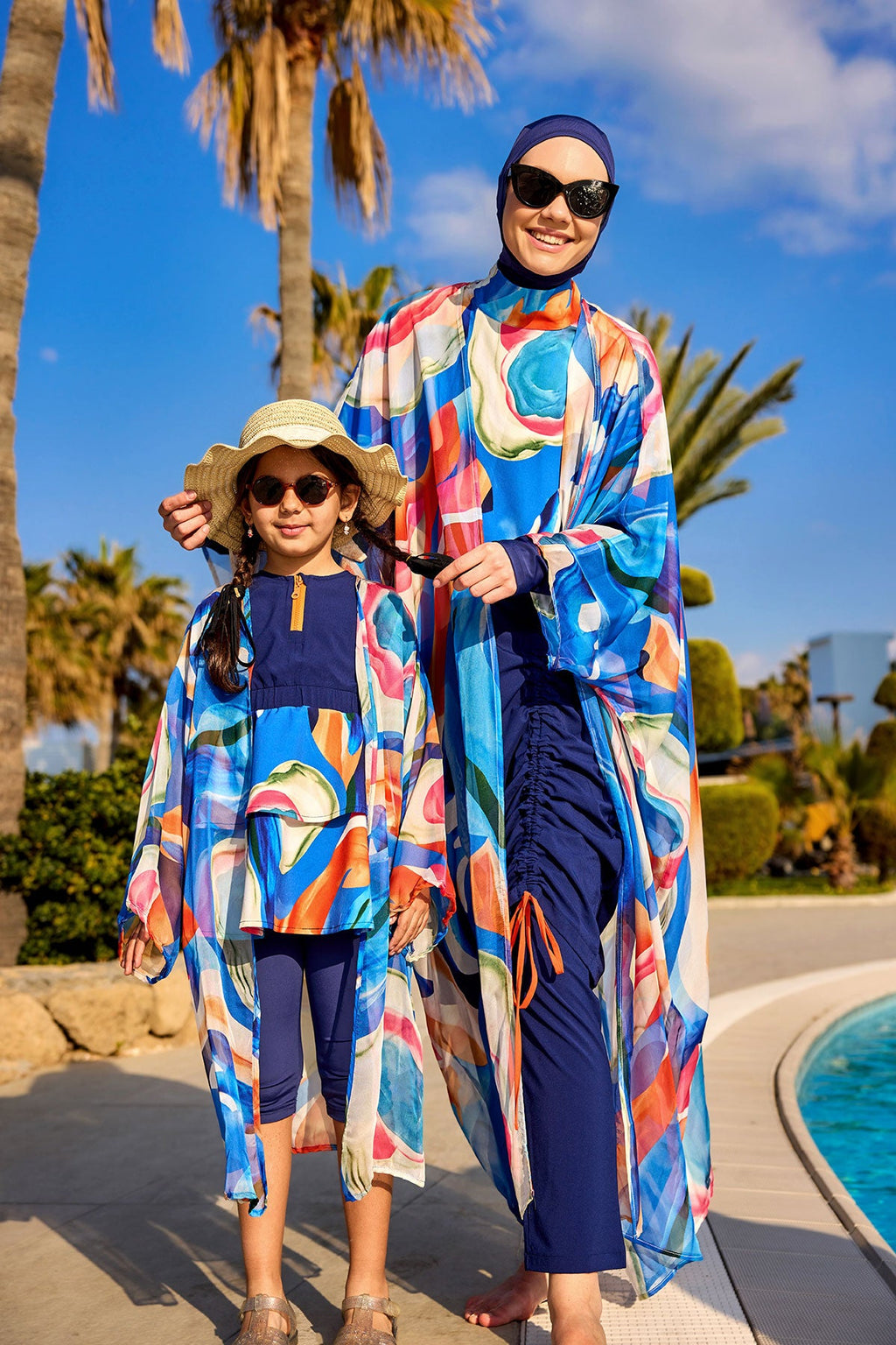 Marina Girls Beach Cover Up Chiffon Kimono Colorful - CP2506