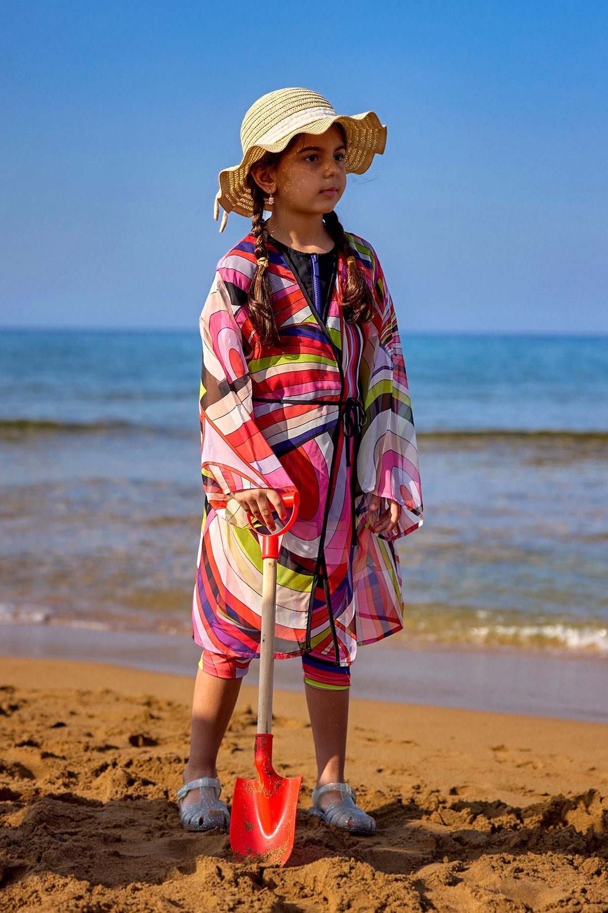 Marina Girls Beach Cover Up Lightweight Kimono Colorful - CP2507